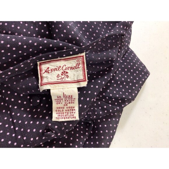 April Cornell Polka Dot Boho Dress Womens Large - Picture 7 of 7